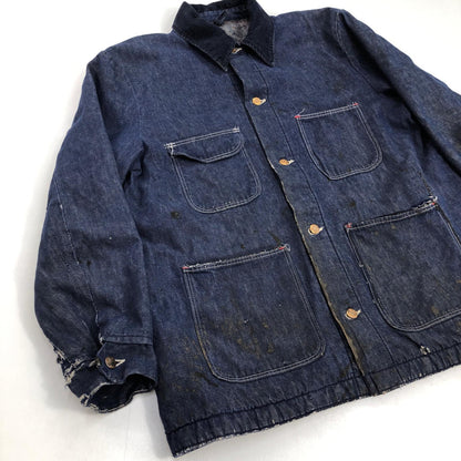 [Used] Wrangler | Wrangler 70s denim coveralls, blanket lining, corduroy collar, indigo, size L [Kakogawa Logistics] 