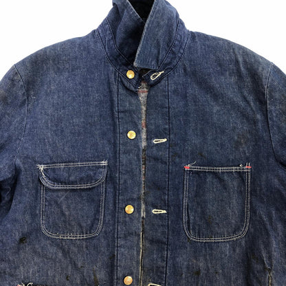 [Used] Wrangler | Wrangler 70s denim coveralls, blanket lining, corduroy collar, indigo, size L [Kakogawa Logistics] 