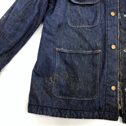 [Used] Wrangler | Wrangler 70s denim coveralls, blanket lining, corduroy collar, indigo, size L [Kakogawa Logistics] 