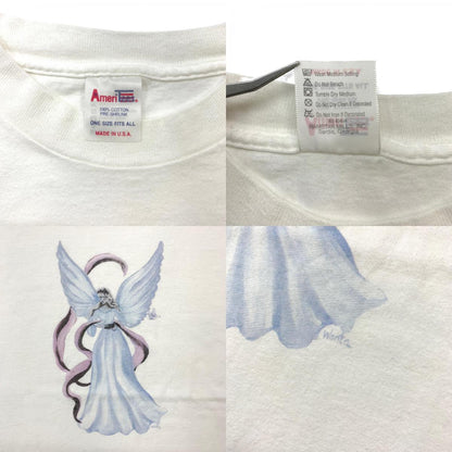 【中古】 Ameri Tees 90年代 エンジェル 天使 USA製 半袖Ｔシャツ ホワイト【加古川物流】