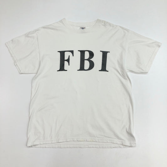 [Used] DELTA Delta 00s FBI front print short sleeve T-shirt white size L [Kakogawa Logistics] 