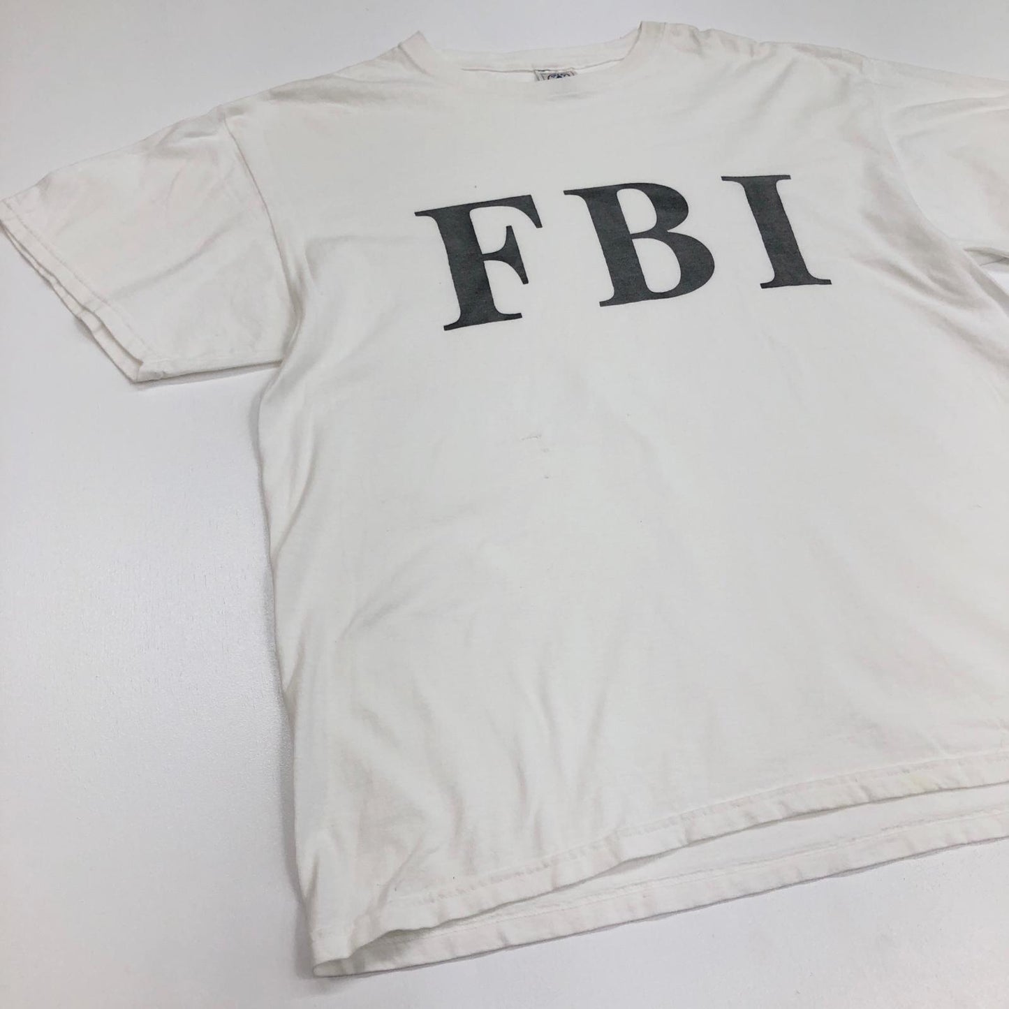 【中古】 DELTA デルタ 00年代 FBI 前面プリント 半袖Ｔシャツ ホワイト サイズ：L【加古川物流】