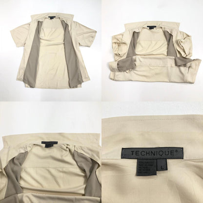 [Used] TECHNIQUE Line Shirt, Short Sleeve Shirt, Beige, Size: L [Kakogawa Logistics] 