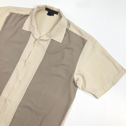 [Used] TECHNIQUE Line Shirt, Short Sleeve Shirt, Beige, Size: L [Kakogawa Logistics] 