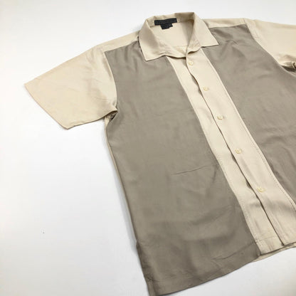 [Used] TECHNIQUE Line Shirt, Short Sleeve Shirt, Beige, Size: L [Kakogawa Logistics] 