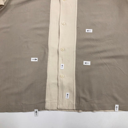 [Used] TECHNIQUE Line Shirt, Short Sleeve Shirt, Beige, Size: L [Kakogawa Logistics] 