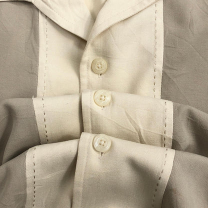 [Used] TECHNIQUE Line Shirt, Short Sleeve Shirt, Beige, Size: L [Kakogawa Logistics] 