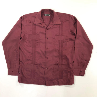 [Used] RAMON Cuban shirt, long sleeve shirt, red, size: 38 [Kakogawa Logistics] 