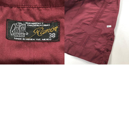 [Used] RAMON Cuban shirt, long sleeve shirt, red, size: 38 [Kakogawa Logistics] 