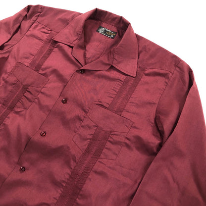 [Used] RAMON Cuban shirt, long sleeve shirt, red, size: 38 [Kakogawa Logistics] 