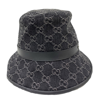 GUCCI | グッチ GGデニム バケットハット 7686473HAYO8460 ハット 7686473HAYO8460 ブラック【瀬戸大橋店】