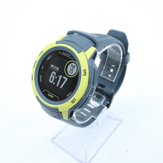 【中古】GARMIN | ガーミン Instinct 2 Surf Edition 腕時計 010-02626-42 デジタル表示 クオーツ イエロー 文字盤ブラック【加古川物流】