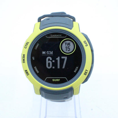 【中古】GARMIN | ガーミン Instinct 2 Surf Edition 腕時計 010-02626-42 デジタル表示 クオーツ イエロー 文字盤ブラック【加古川物流】