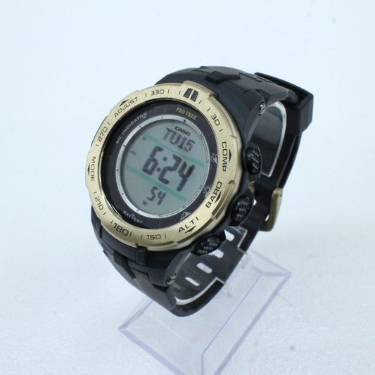 【中古】PRO TREK | プロトレック PRW-3100 Series 腕時計 PRW-3100YC デジタル表示 ソーラー電波時計 ゴールド【加古川物流】