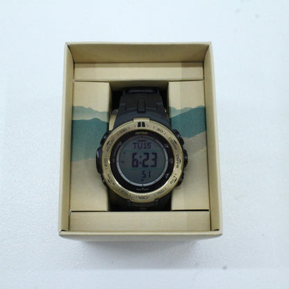【中古】PRO TREK | プロトレック PRW-3100 Series 腕時計 PRW-3100YC デジタル表示 ソーラー電波時計 ゴールド【加古川物流】