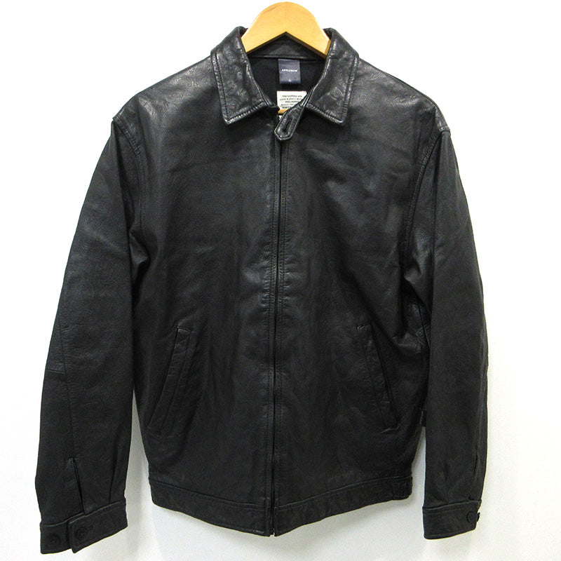 APPLE BUM | アップルバム PAISLEY EMBOSS LEATHER BLOUSON レザー ブラック サイズ：L【三重本店】
