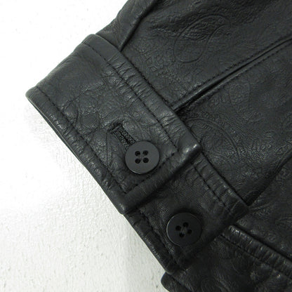 APPLE BUM | アップルバム PAISLEY EMBOSS LEATHER BLOUSON レザー ブラック サイズ：L【三重本店】