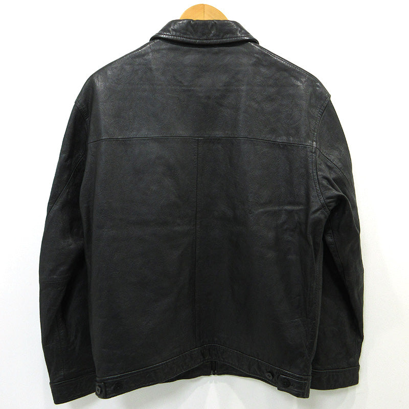 APPLE BUM | アップルバム PAISLEY EMBOSS LEATHER BLOUSON レザー ブラック サイズ：L【三重本店】