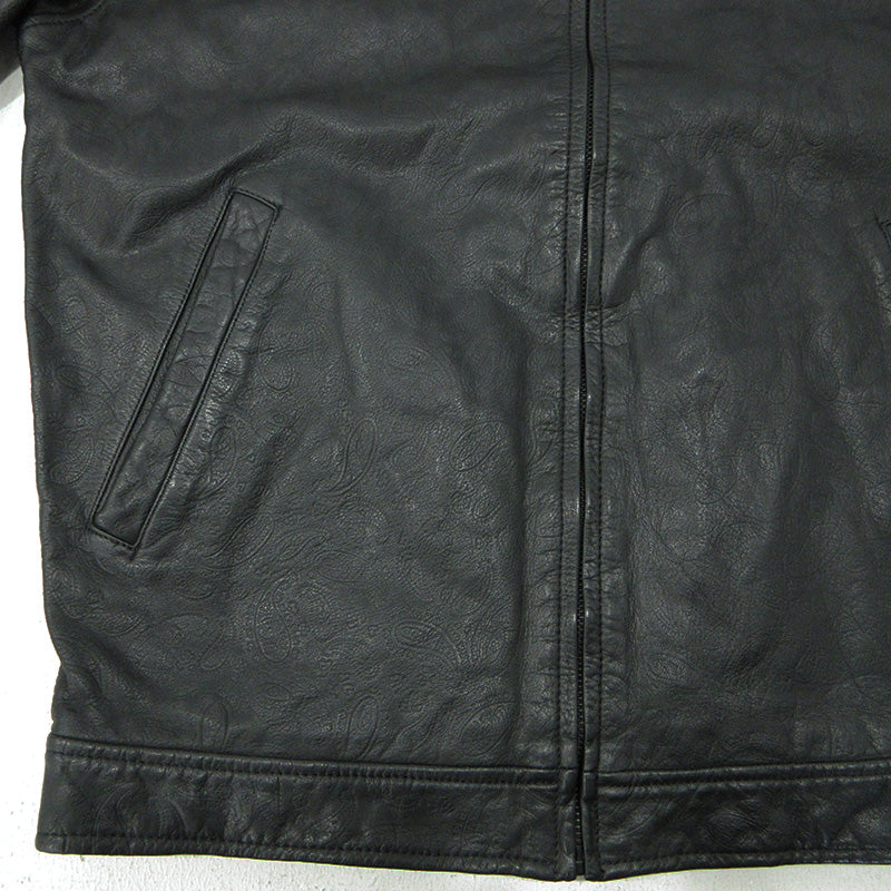 APPLE BUM | アップルバム PAISLEY EMBOSS LEATHER BLOUSON レザー ブラック サイズ：L【三重本店】