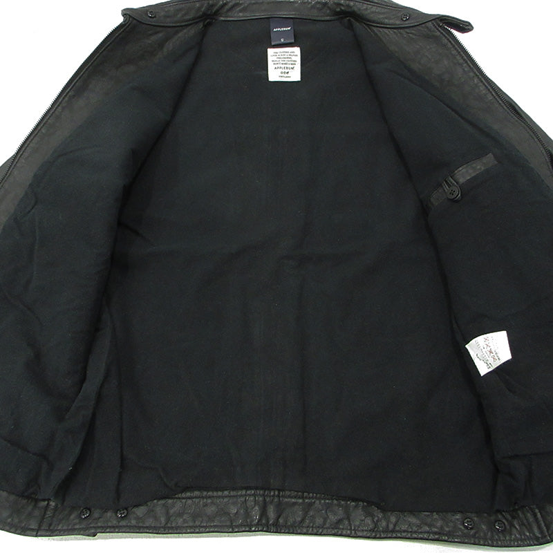 APPLE BUM | アップルバム PAISLEY EMBOSS LEATHER BLOUSON レザー ブラック サイズ：L【三重本店】