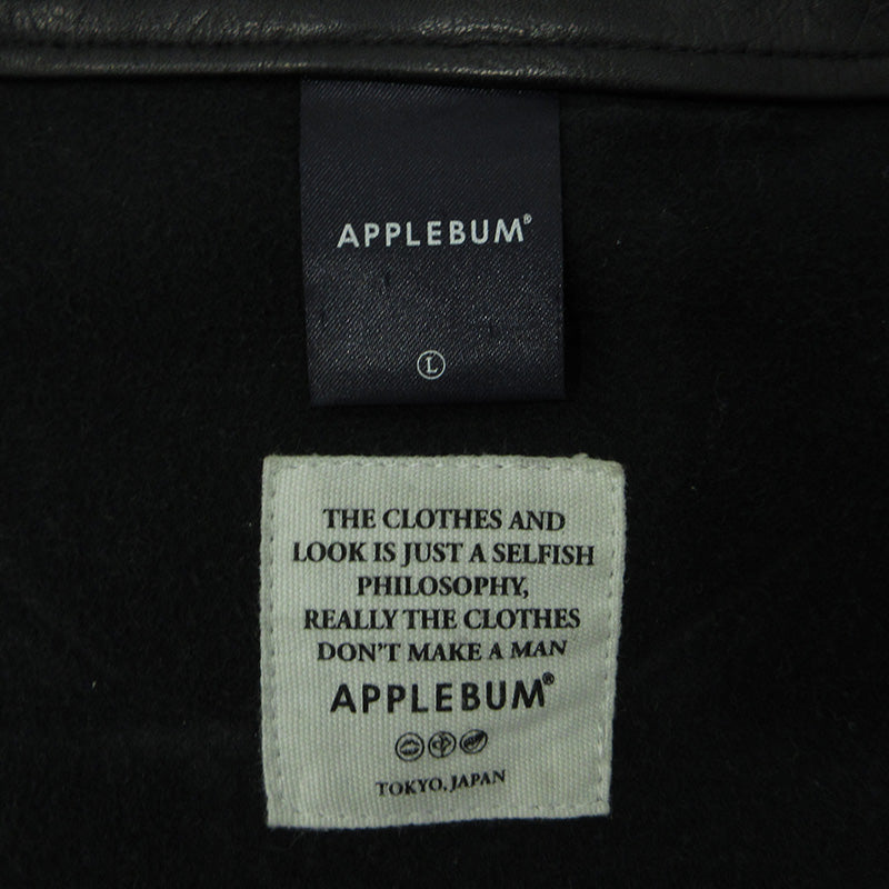 APPLE BUM | アップルバム PAISLEY EMBOSS LEATHER BLOUSON レザー ブラック サイズ：L【三重本店】