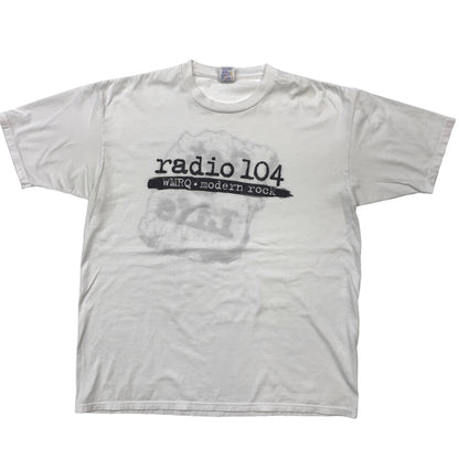 【中古】 JERZEES 90年代 radio 104 WMRQ.modern rock 両面プリント USA製 半袖Ｔシャツ ホワイト サイズ：XL【加古川物流】