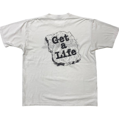 【中古】 JERZEES 90年代 radio 104 WMRQ.modern rock 両面プリント USA製 半袖Ｔシャツ ホワイト サイズ：XL【加古川物流】