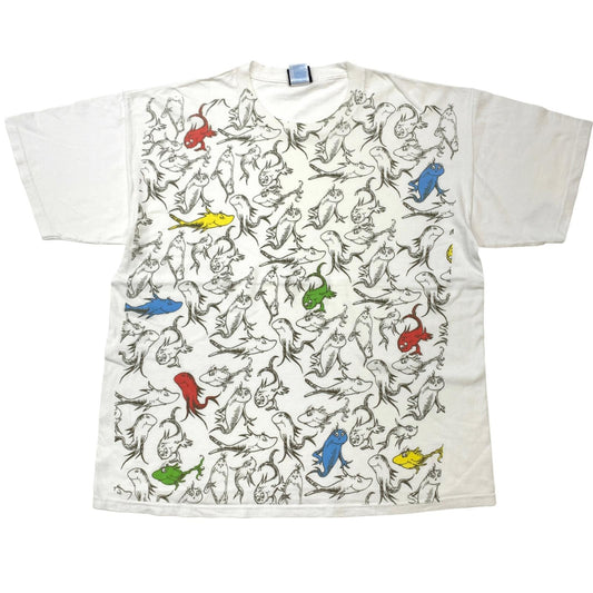 [Used] Dr Seuss TENNESSEE RIVER Art Character T-shirt, short-sleeved T-shirt, white, size: XL [Kakogawa Logistics] 
