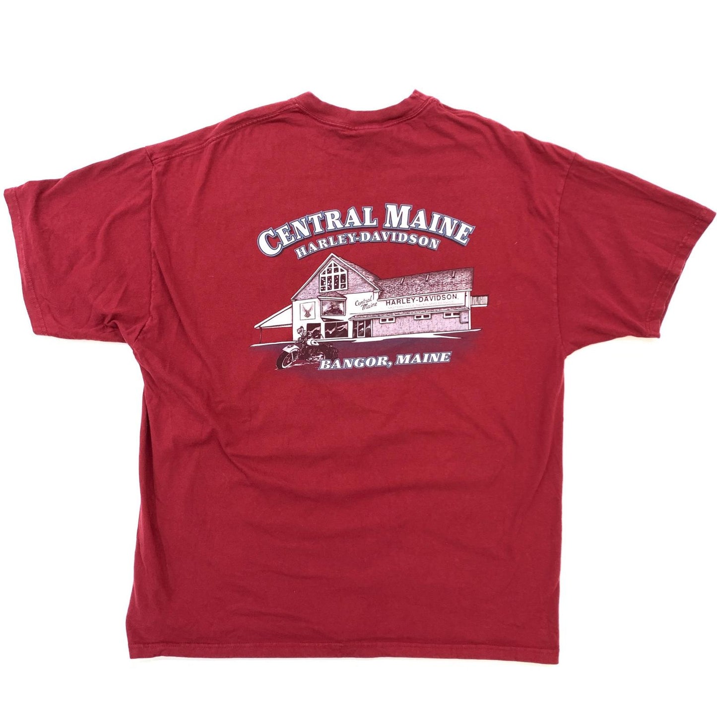 【中古】HARLEY-DAVIDSON | ハーレーダビットソン CENTRAL MAINE ロブスター 半袖Ｔシャツ レッド【加古川物流】