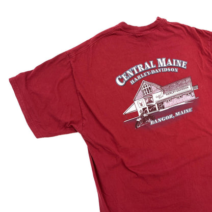 【中古】HARLEY-DAVIDSON | ハーレーダビットソン CENTRAL MAINE ロブスター 半袖Ｔシャツ レッド【加古川物流】