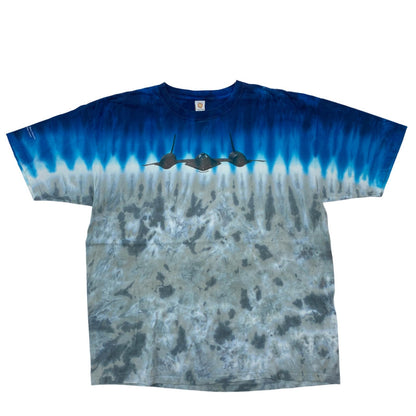 [Used] Hand Dyed by Sundog Smithsonian's National Air and Space Museum Lockheed Strategic Reconnaissance Aircraft SR-71 Blackbird Short Sleeve T-Shirt Blue Size: XL [Kakogawa Logistics] 