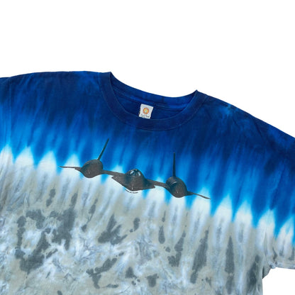 [Used] Hand Dyed by Sundog Smithsonian's National Air and Space Museum Lockheed Strategic Reconnaissance Aircraft SR-71 Blackbird Short Sleeve T-Shirt Blue Size: XL [Kakogawa Logistics] 