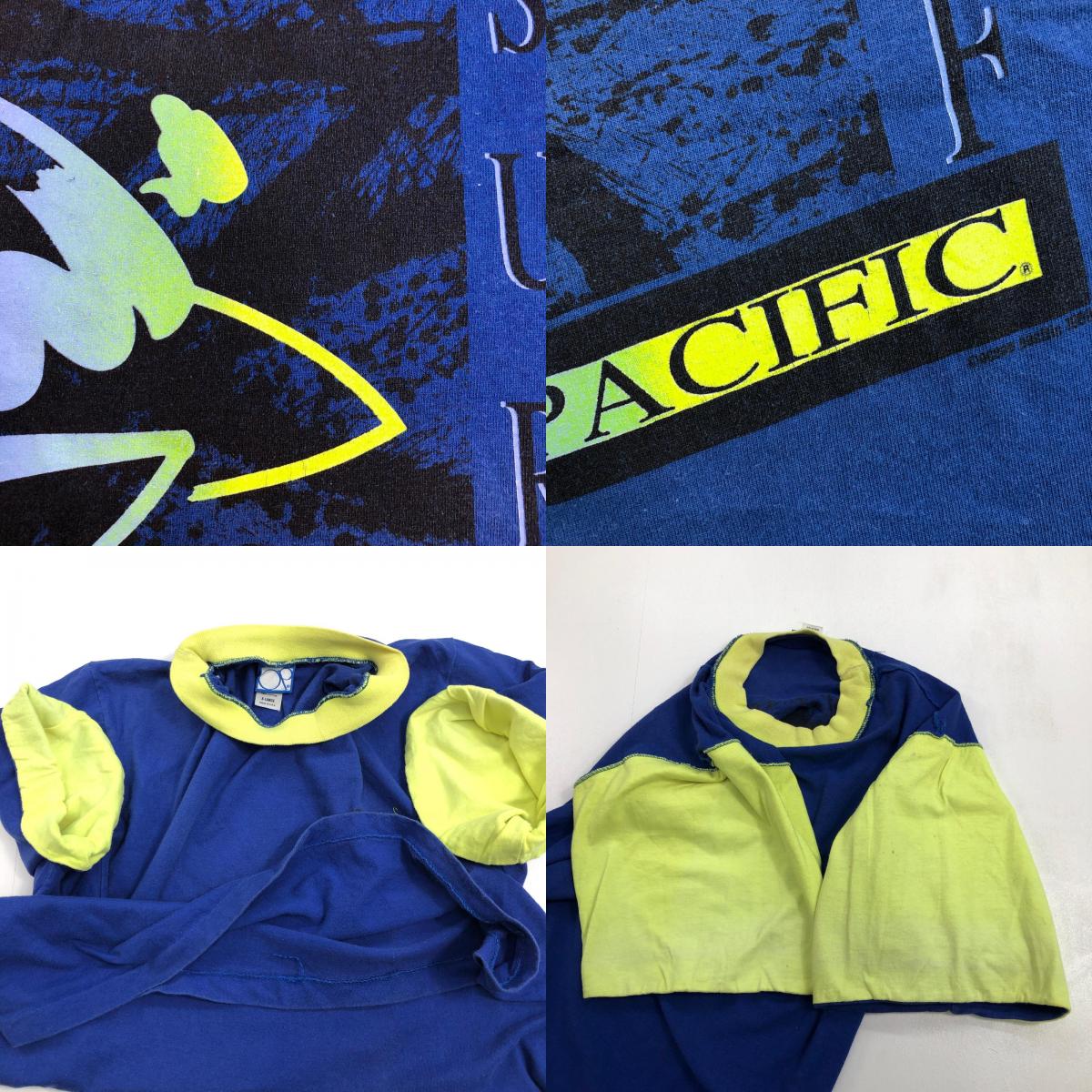 【中古】OCEAN PACIFIC | オーシャンパシフィック 90年代 OP グラフィック　USA製 半袖Ｔシャツ ブルー サイズ：XL【加古川物流】