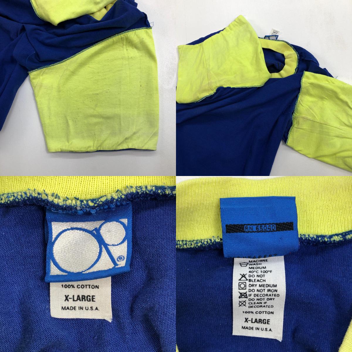 【中古】OCEAN PACIFIC | オーシャンパシフィック 90年代 OP グラフィック　USA製 半袖Ｔシャツ ブルー サイズ：XL【加古川物流】