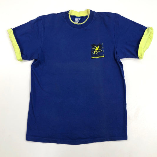 【中古】OCEAN PACIFIC | オーシャンパシフィック 90年代 OP グラフィック　USA製 半袖Ｔシャツ ブルー サイズ：XL【加古川物流】