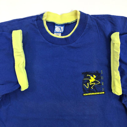 【中古】OCEAN PACIFIC | オーシャンパシフィック 90年代 OP グラフィック　USA製 半袖Ｔシャツ ブルー サイズ：XL【加古川物流】