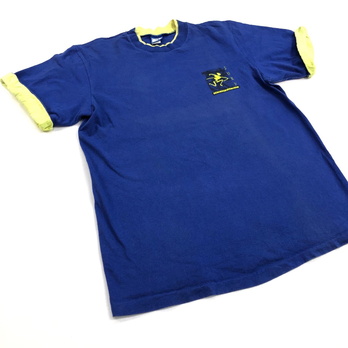 【中古】OCEAN PACIFIC | オーシャンパシフィック 90年代 OP グラフィック　USA製 半袖Ｔシャツ ブルー サイズ：XL【加古川物流】