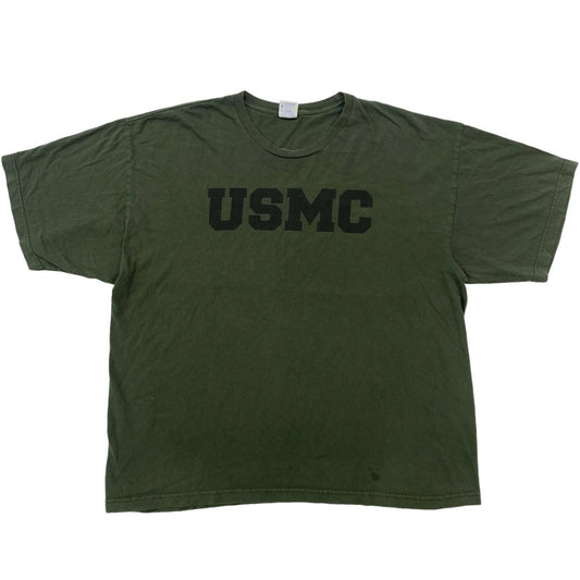 【中古】 BAYSIDE THE True American MADE TEE USMC アメリカ製　 半袖Ｔシャツ オリーブ【加古川物流】