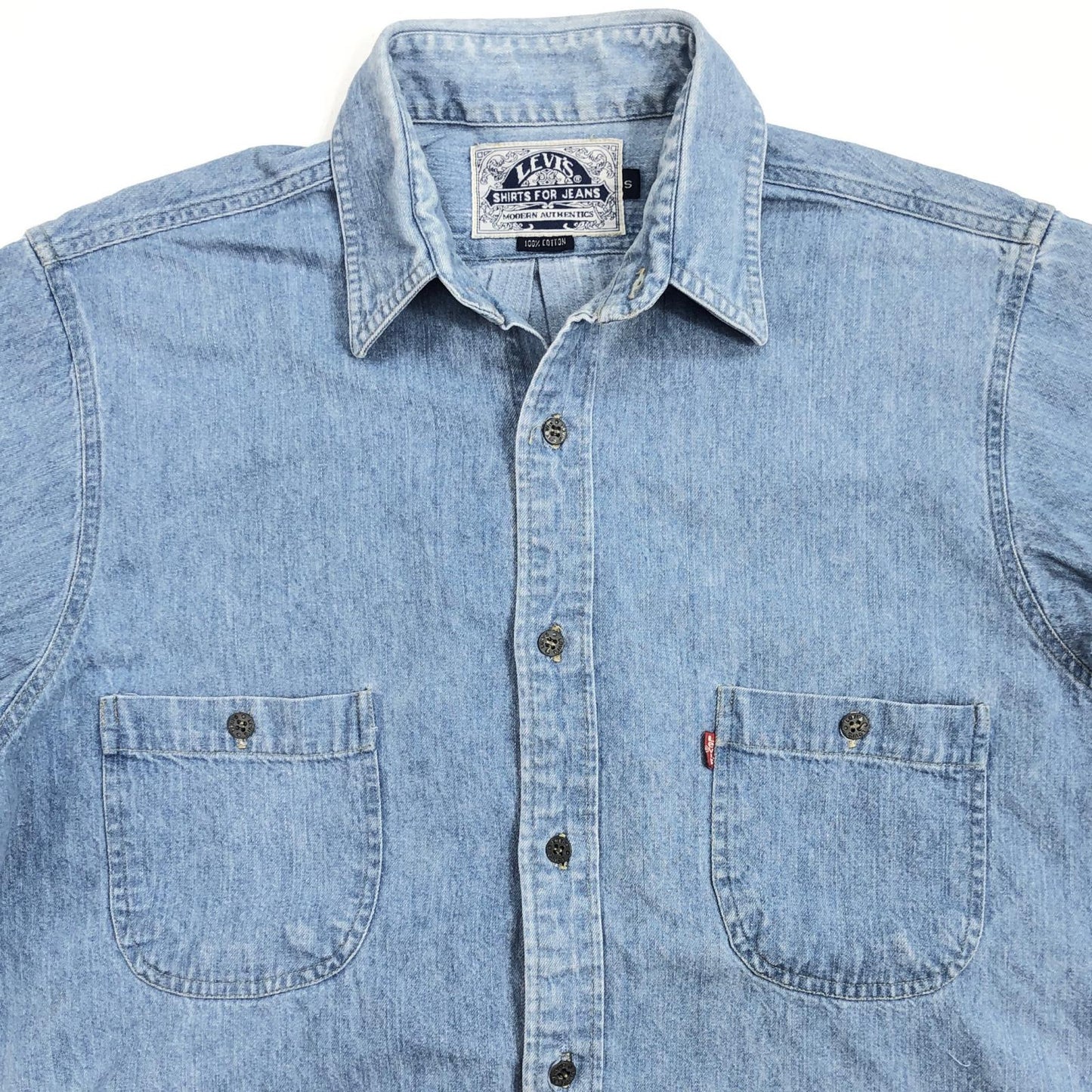 【中古】Levi's | リーバイス ～90年代 DENIM SHIRTS デニムシャツ 半袖シャツ ブルー サイズ：S【加古川物流】