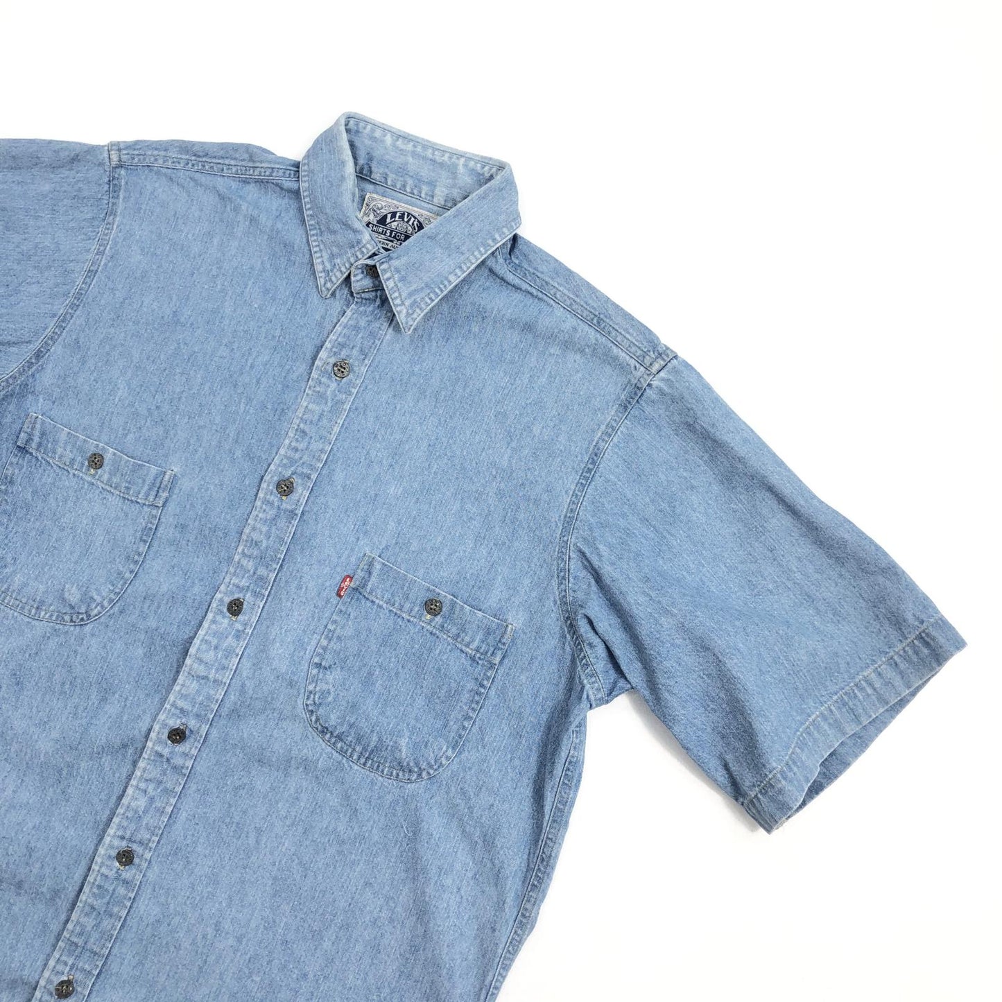 【中古】Levi's | リーバイス ～90年代 DENIM SHIRTS デニムシャツ 半袖シャツ ブルー サイズ：S【加古川物流】