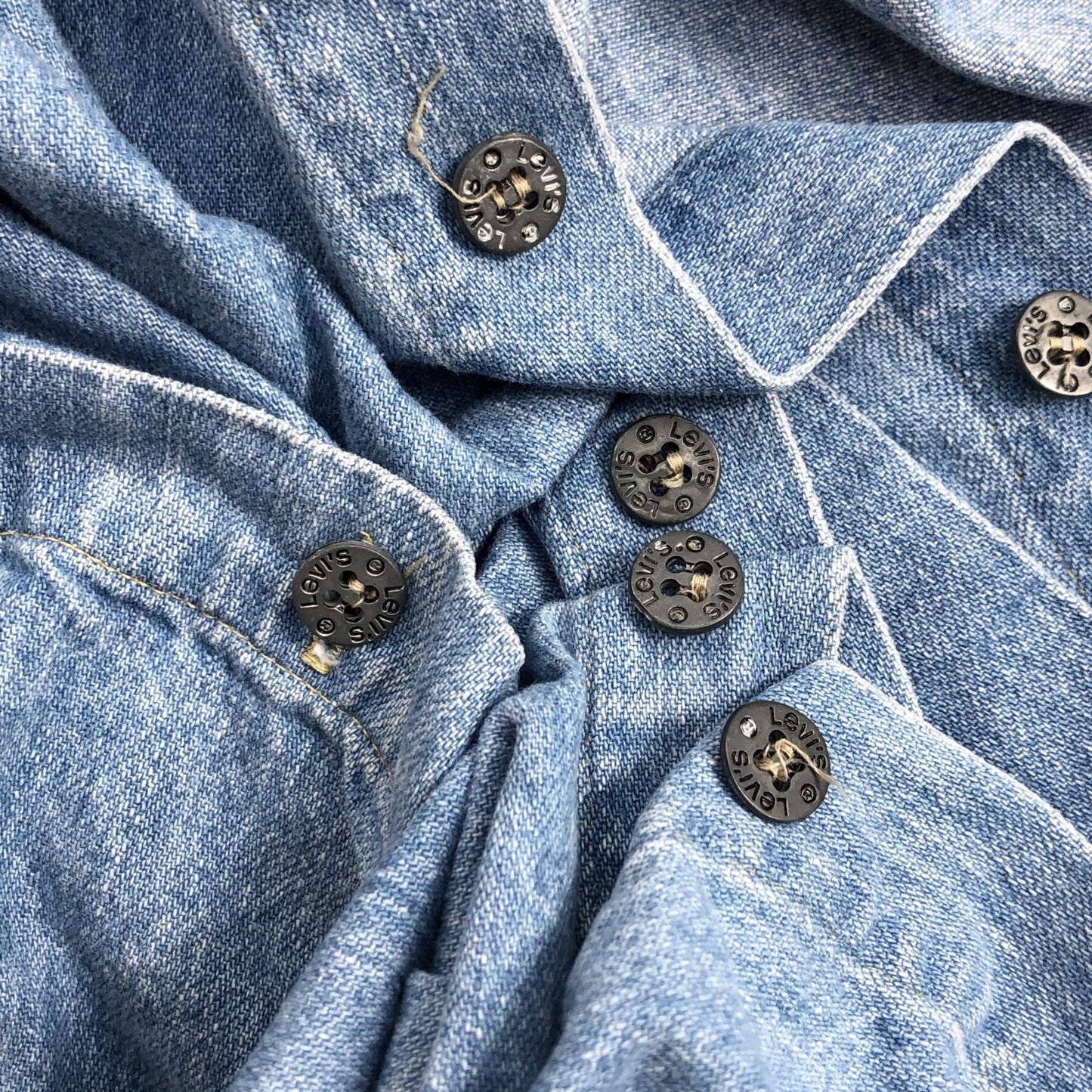 【中古】Levi's | リーバイス ～90年代 DENIM SHIRTS デニムシャツ 半袖シャツ ブルー サイズ：S【加古川物流】