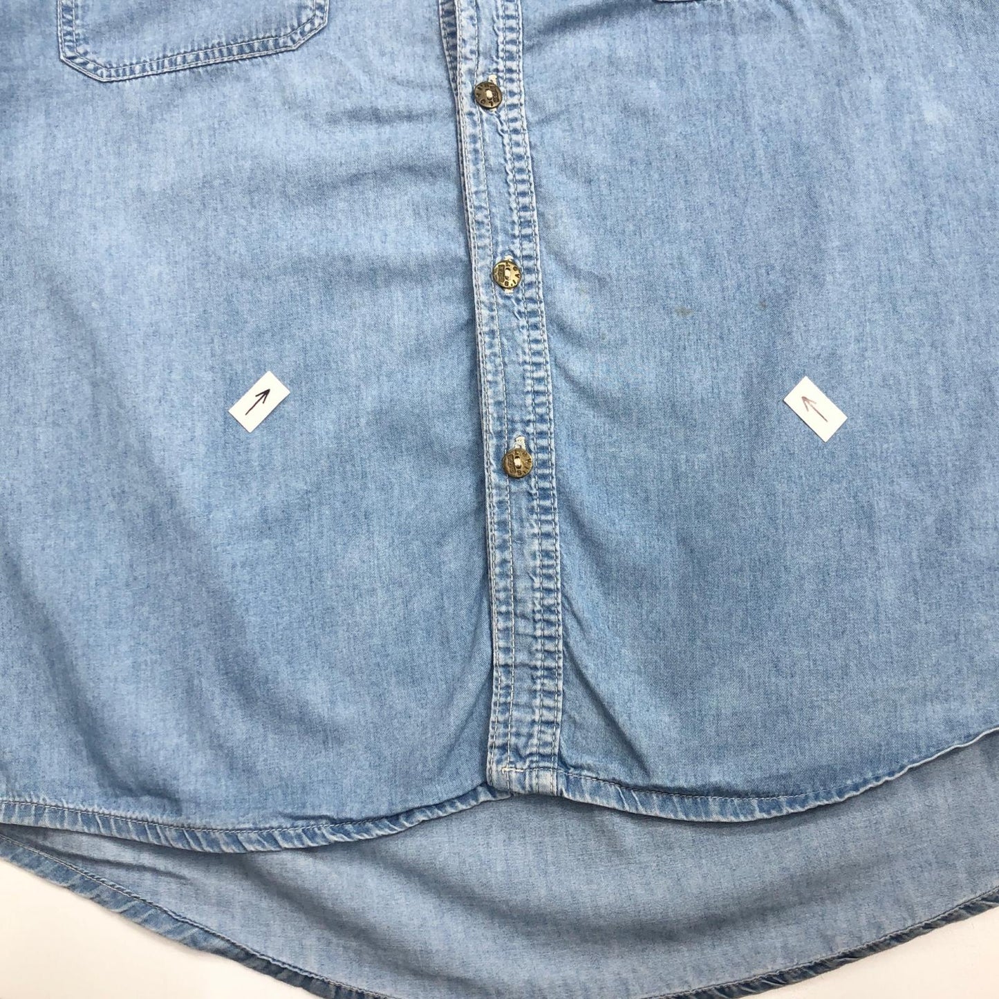 【中古】Levi's | リーバイス 90年代 ダンガリーシャツ　メタルボタン 半袖シャツ ブルー サイズ：XXXL【加古川物流】