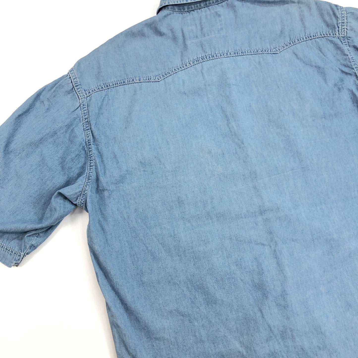 【中古】Levi's | リーバイス 90年代 ダンガリーシャツ　メタルボタン 半袖シャツ ブルー サイズ：XXXL【加古川物流】