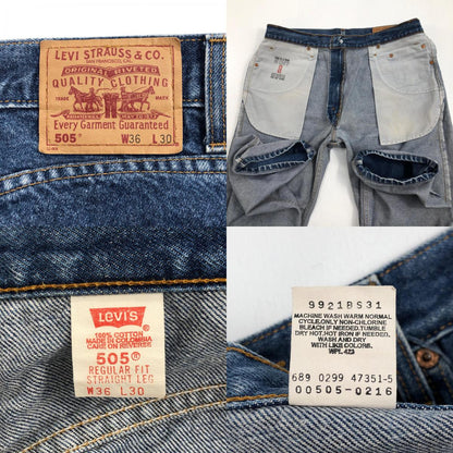 【中古】Levi's | リーバイス 90年代 505 レギュラーフィット W36 L30 デニムパンツ ブルー【加古川物流】