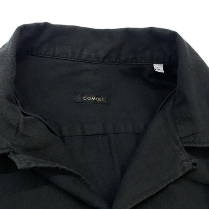 【中古】COMOLI | コモリ WISM コットンフランネル オープンカラーシャツ 長袖シャツ J03-02007 ブラック サイズ：2【加古川物流】