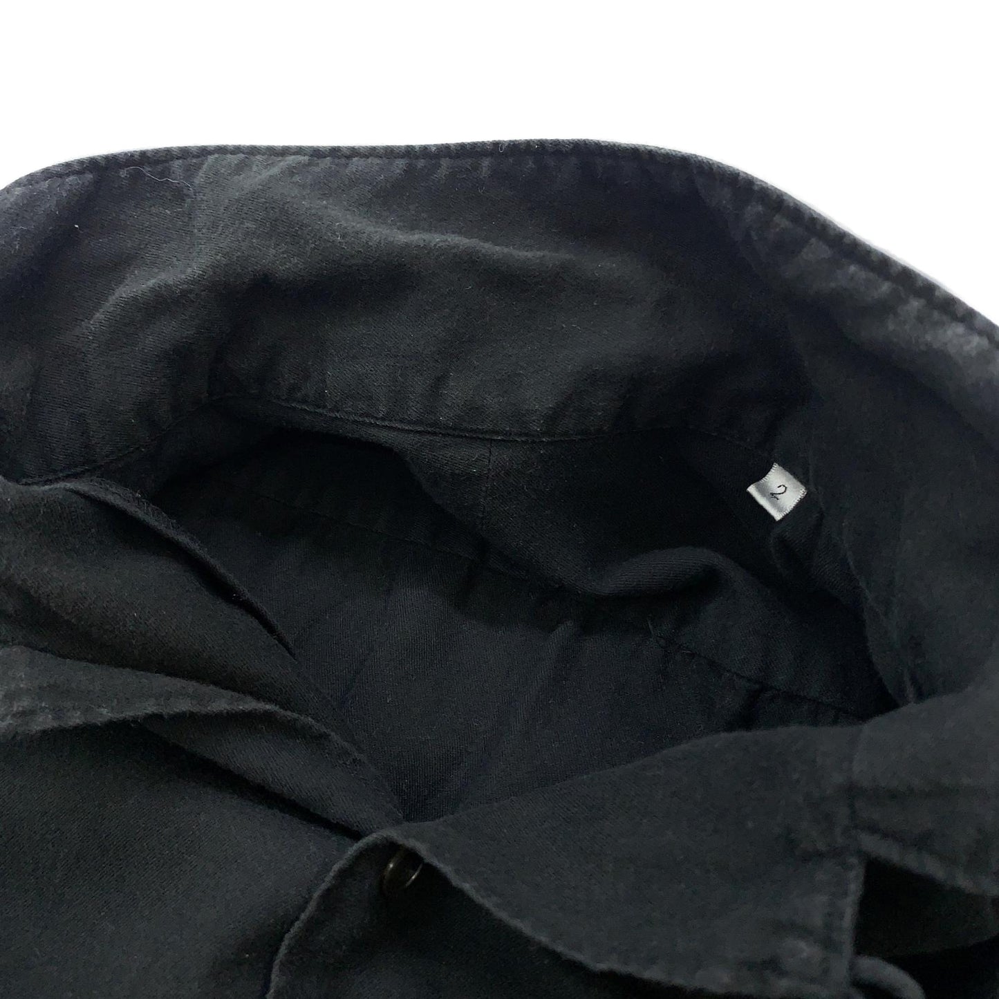 【中古】COMOLI | コモリ WISM コットンフランネル オープンカラーシャツ 長袖シャツ J03-02007 ブラック サイズ：2【加古川物流】