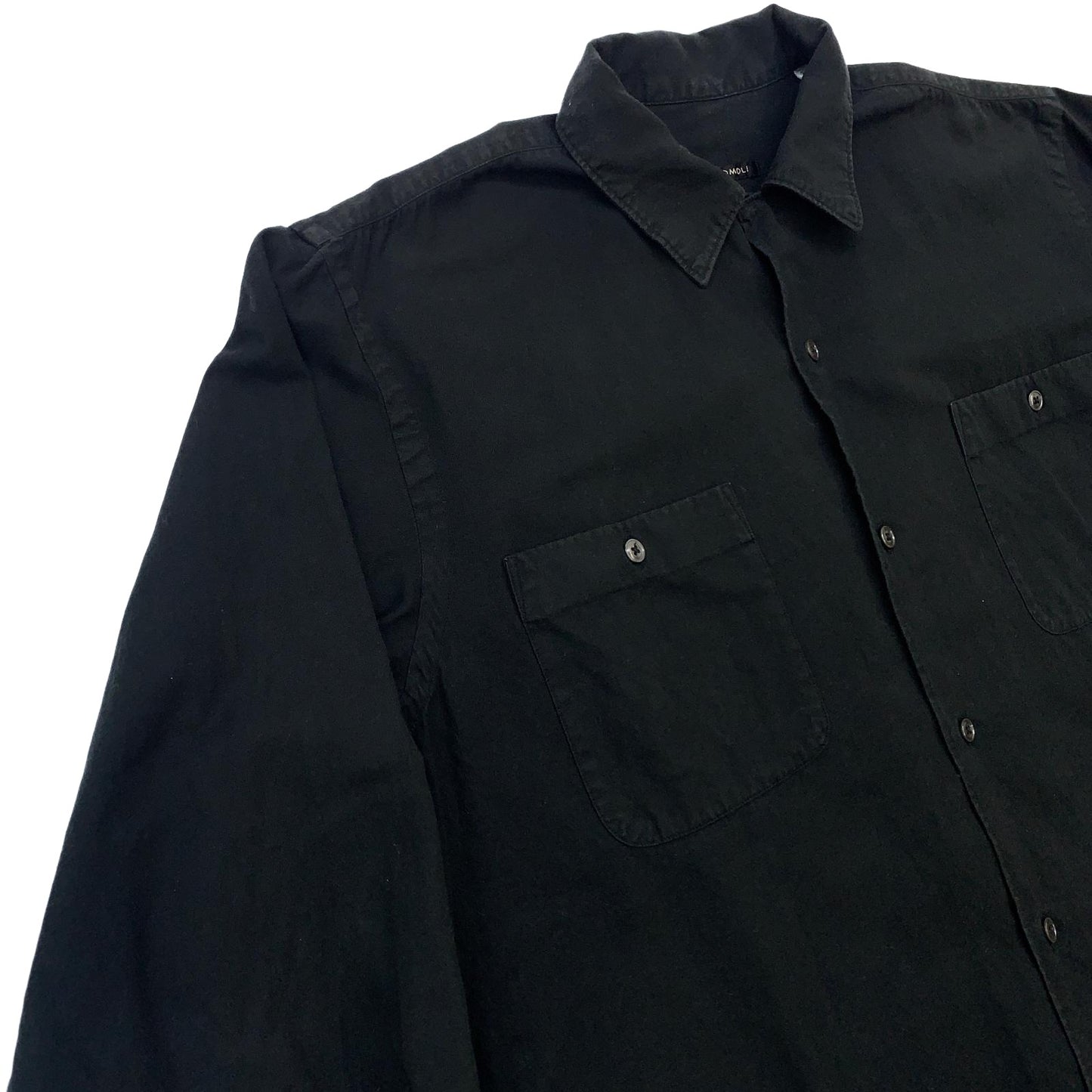 【中古】COMOLI | コモリ WISM コットンフランネル オープンカラーシャツ 長袖シャツ J03-02007 ブラック サイズ：2【加古川物流】