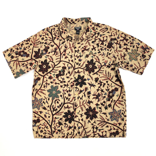 【中古】POLO RALPH LAUREN | ポロ・ラルフローレン RALPH LAUREN JEANS CO. 総柄 オープンカラー コットン 半袖シャツ ベージュ サイズ：S【加古川物流】