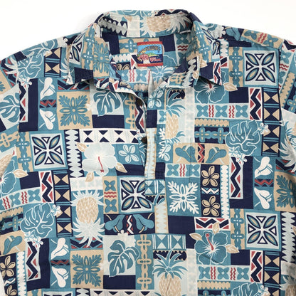 [Used] Reyn Spooner | Joe Kealuha's Pullover Hawaiian Hibiscus Other Tops Light Blue [Kakogawa Logistics] 