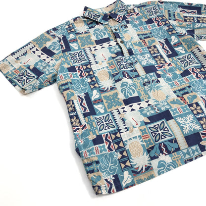 [Used] Reyn Spooner | Joe Kealuha's Pullover Hawaiian Hibiscus Other Tops Light Blue [Kakogawa Logistics] 